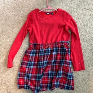 New without tags Lands End long sleeve sparkle and plaid dress 14-16 Plus
